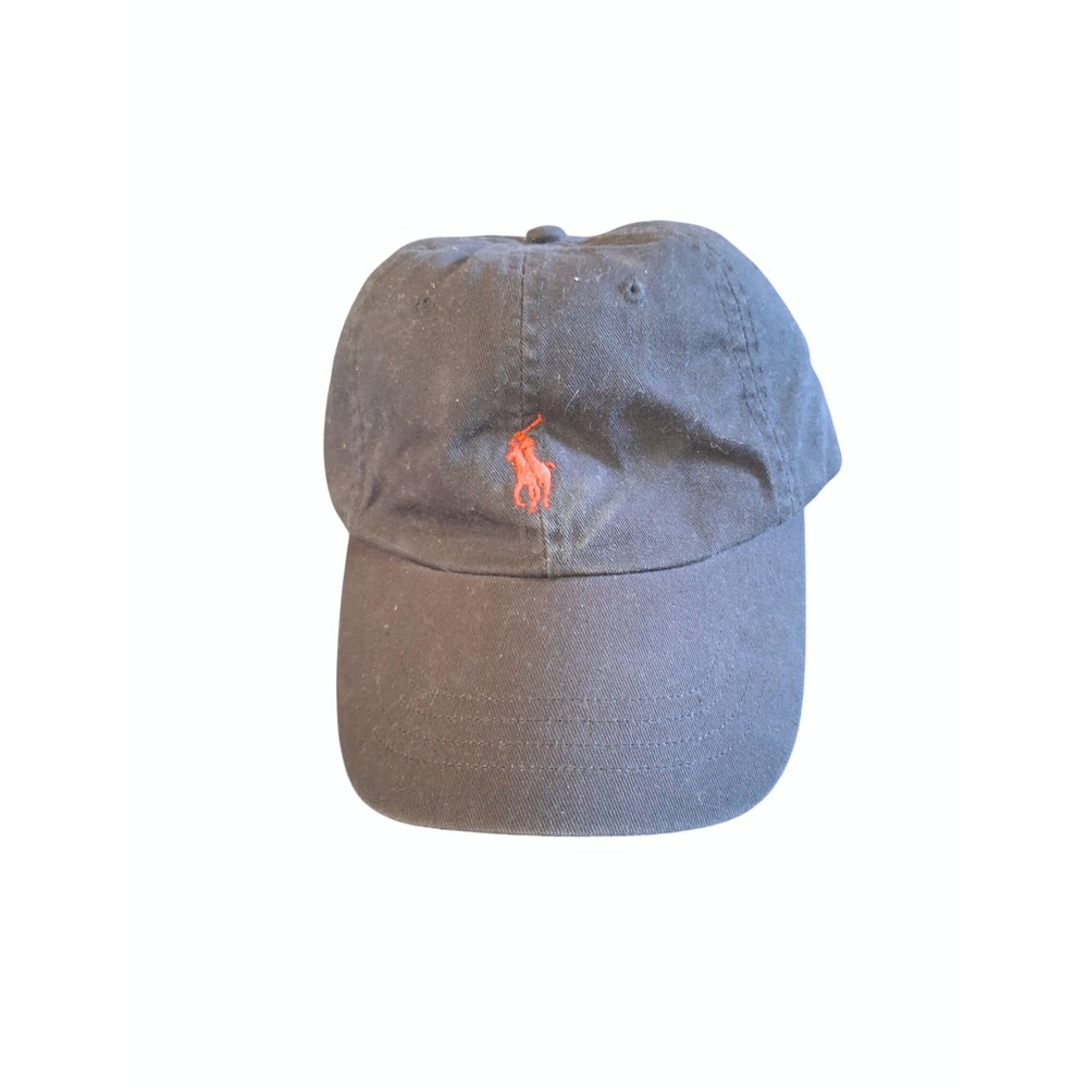 Polo Ralph Lauren Mens Black Red Pony Logo Adjustable Baseball Hat Cap